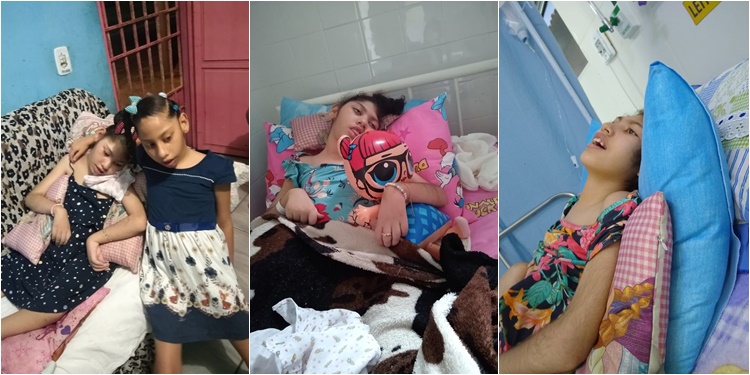 Mariana sofre de paralisia cerebral, microcefalia e problema no estômago